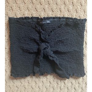 Black Ruched Tube Top